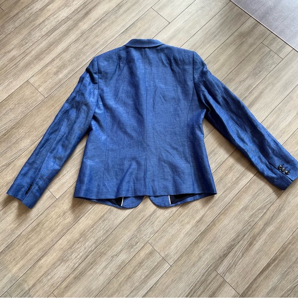 BANANA REPUBLIC Linen Blend Blazer, Denim Blue, Size 12 - Picture 4 of 13